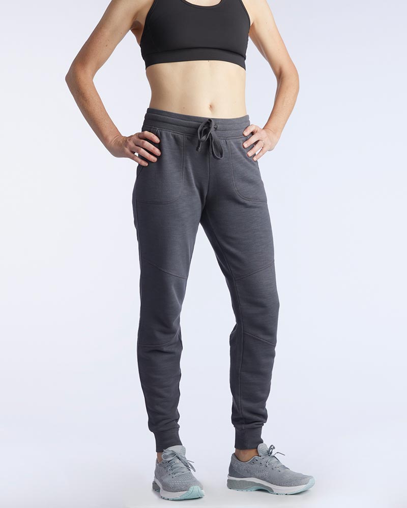 Goal Five Freasy Jogger in carbon color, lifestyle image showcasing relaxed fit and comfortable design.