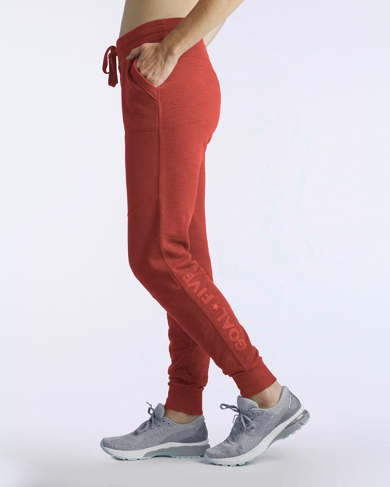 Goal Five Freasy Jogger in carbon color, lifestyle image showing relaxed fit and comfortable design for casual wear.