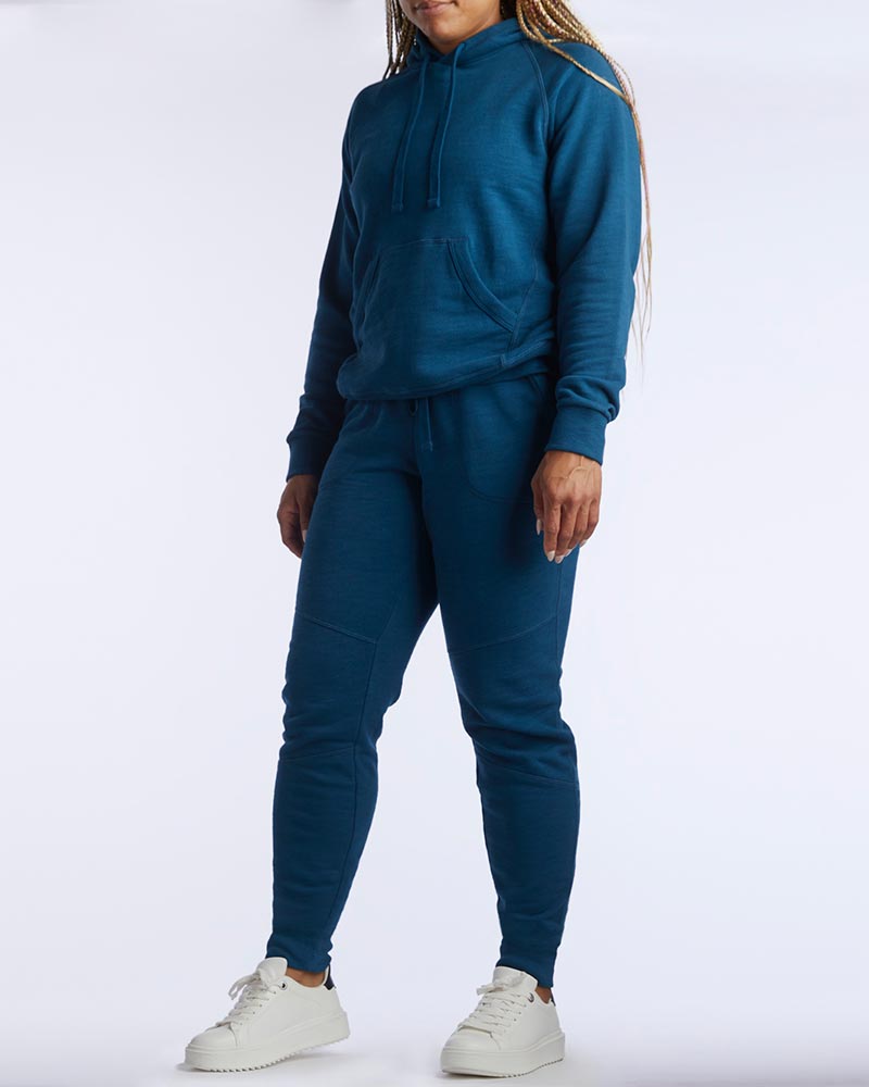 Goal Five Freasy Jogger in carbon color, lifestyle apparel with a relaxed fit and comfortable fabric, shown on a model.
