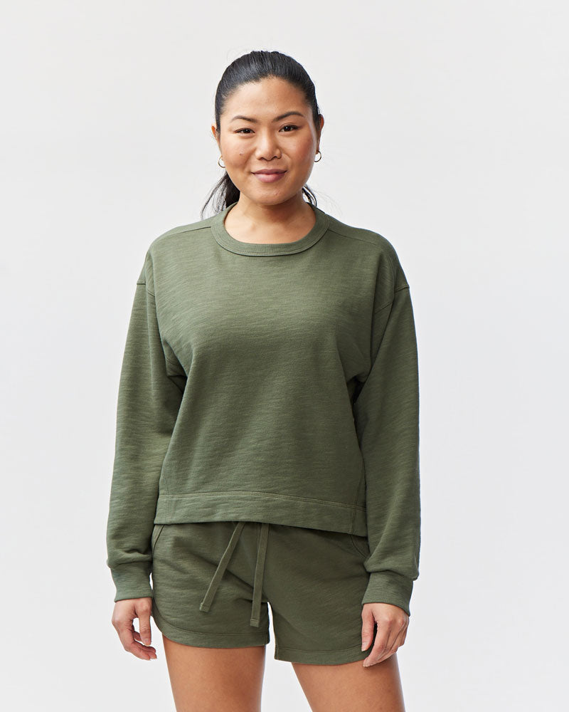 Goal Five Freasy Crew lifestyle shirt in Nectar XS, featuring a comfortable fit and stylish design, shown on a model.