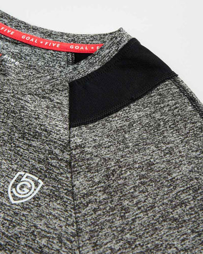 Advance Women's Training Top by Goal Five in ash heather, showing a fitted athletic top with breathable fabric for workout comfort.