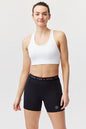 Black Goal Five Women's Slide Force Spandex Shorts for training, featuring elastic waistband and logo detail.