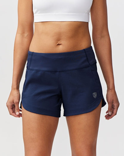 Black Excel Women's Workout Shorts by Goal Five, training shorts designed for active women with comfortable fit and athletic style.
