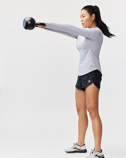 Black Excel women's workout shorts from Goal Five, designed for training with a comfortable fit and athletic style.