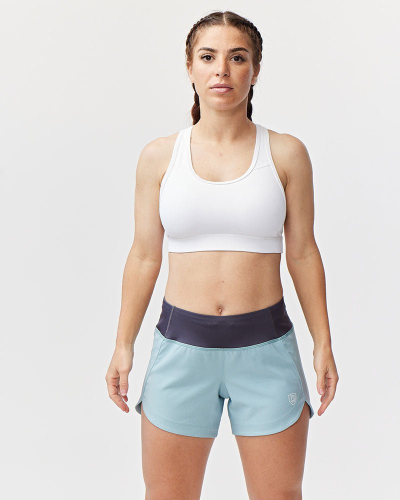 Black Excel Women's Workout Shorts by Goal Five, training shorts with a comfortable fit and athletic design for women.