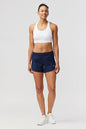 Black Excel women's workout shorts by Goal Five, designed for training with a comfortable fit and athletic style.