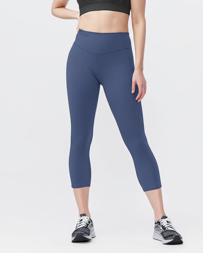 Goal Five women's black cropped training leggings, 21-inch length, comfortable and stretchy for workout and active wear.