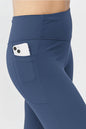 Goal Five women's black cropped training leggings, 21-inch length, designed for active wear and comfortable movement.