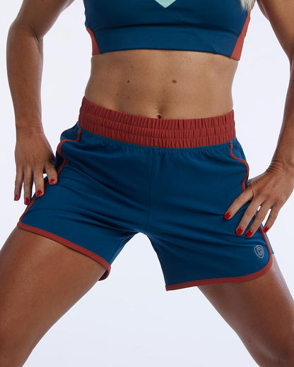 Black Indie Women's Sport Shorts by Goal Five, lightweight training shorts with an athletic fit for exercise and active wear.