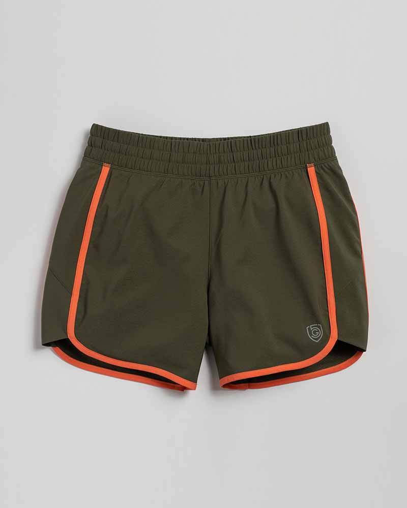 Black Indie Women's Sport Shorts by Goal Five, training shorts for women, shown on a white background.