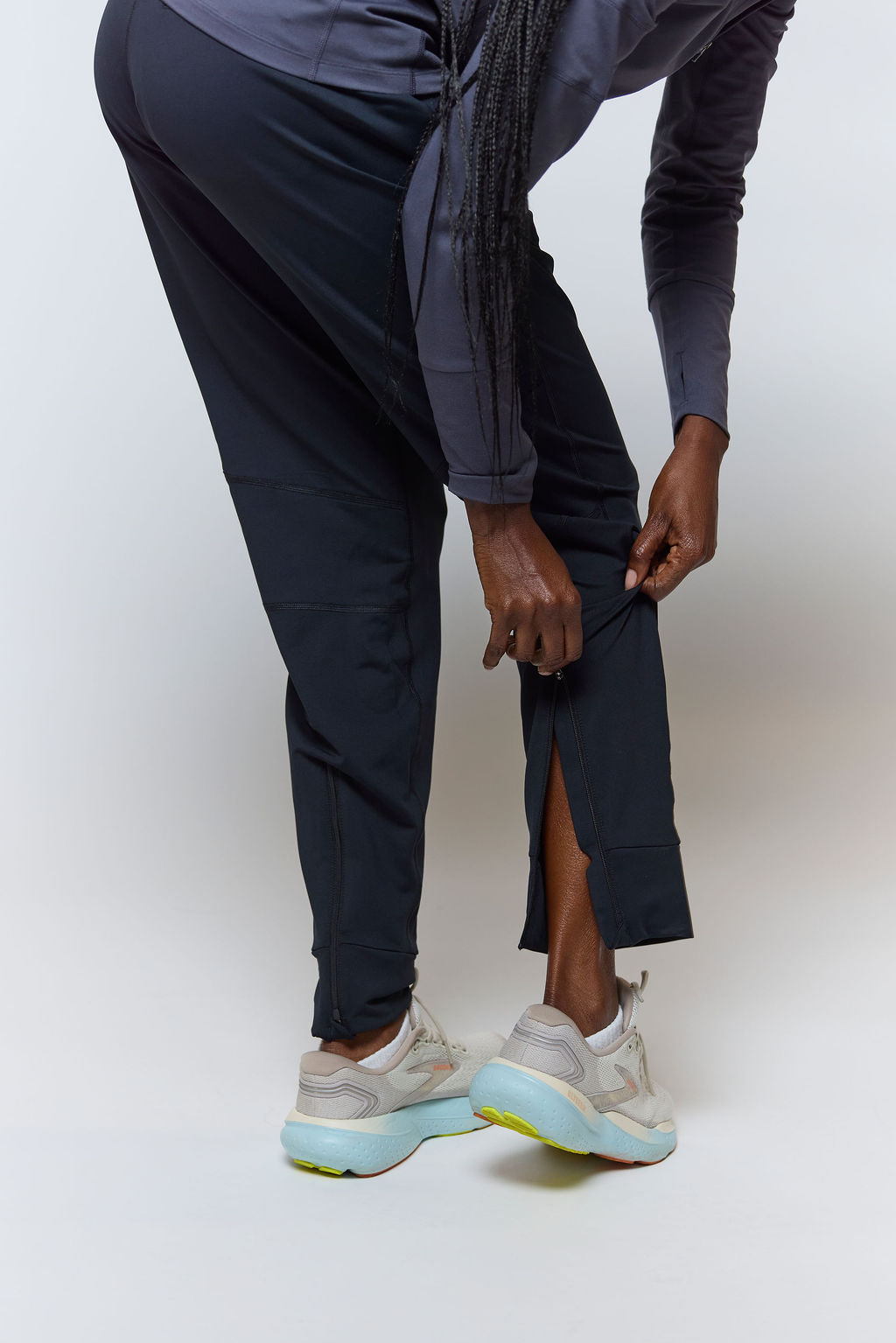 Black Valia women's jogger pants by Goal Five, training athletic pants with a comfortable fit and tapered design.