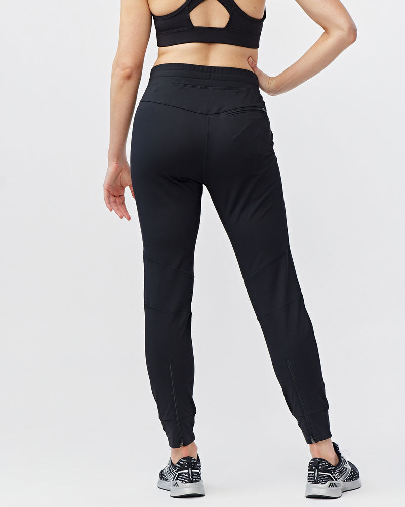Goal Five Valia women's black jogger pants for training, showing the comfortable fit and elastic waistband.