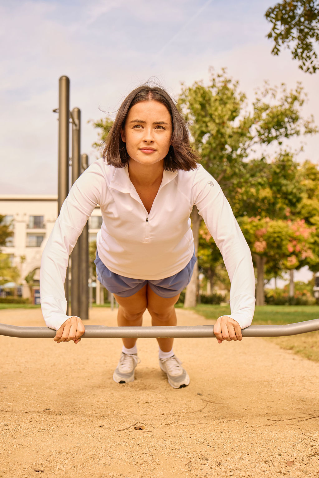 Goal Five Foudy mid-weight long sleeve training zip top in carbon color, featuring a ½ zip and comfortable fit.
