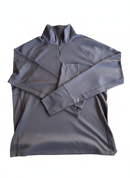 Goal Five Foudy mid-weight long sleeve training zip top in carbon color, with ½ zip and athletic fit for active wear.