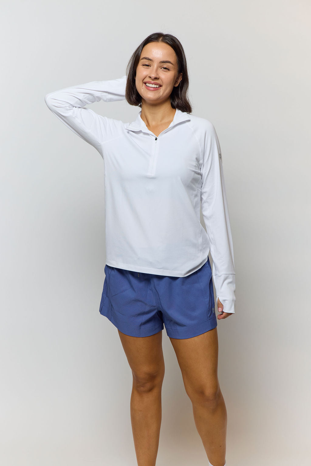 Goal Five Foudy Mid-Weight Long Sleeve ½ Zip Top for training, shown in carbon color, with a comfortable fit and sporty design.