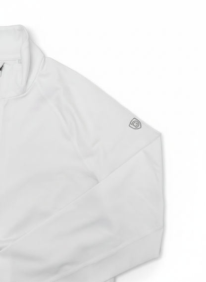 Goal Five Foudy Mid-Weight Long Sleeve ½ Zip Top for training, shown in carbon color with a sporty fit and quarter-zip closure.