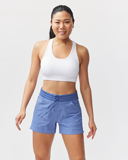 Goal Five Triple V Women's athletic training shorts in coastal color, lightweight and comfortable for active workouts.