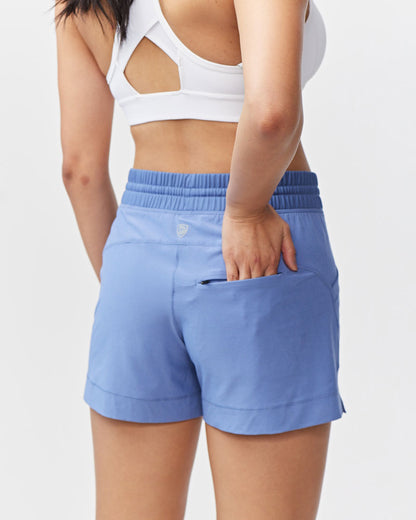 Triple V Womens Athletic Shorts by Goal Five, coastal training shorts with a comfortable fit and sporty design.