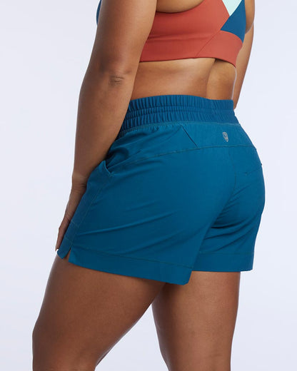 Goal Five Triple V women's athletic training shorts in coastal color, lightweight and comfortable for active wear.