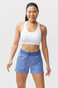 Goal Five Triple V women's athletic training shorts in coastal color, lightweight and comfortable for workout and active wear.