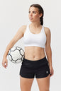 Goal Five women's training workout shorts in hot coral, size XS, designed for fast and free movement during exercise.
