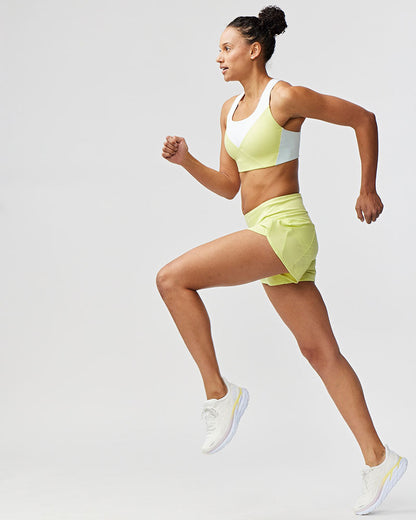 Goal Five Sheva women's high-rise running shorts in hot coral, training shorts with a comfortable fit and athletic design.