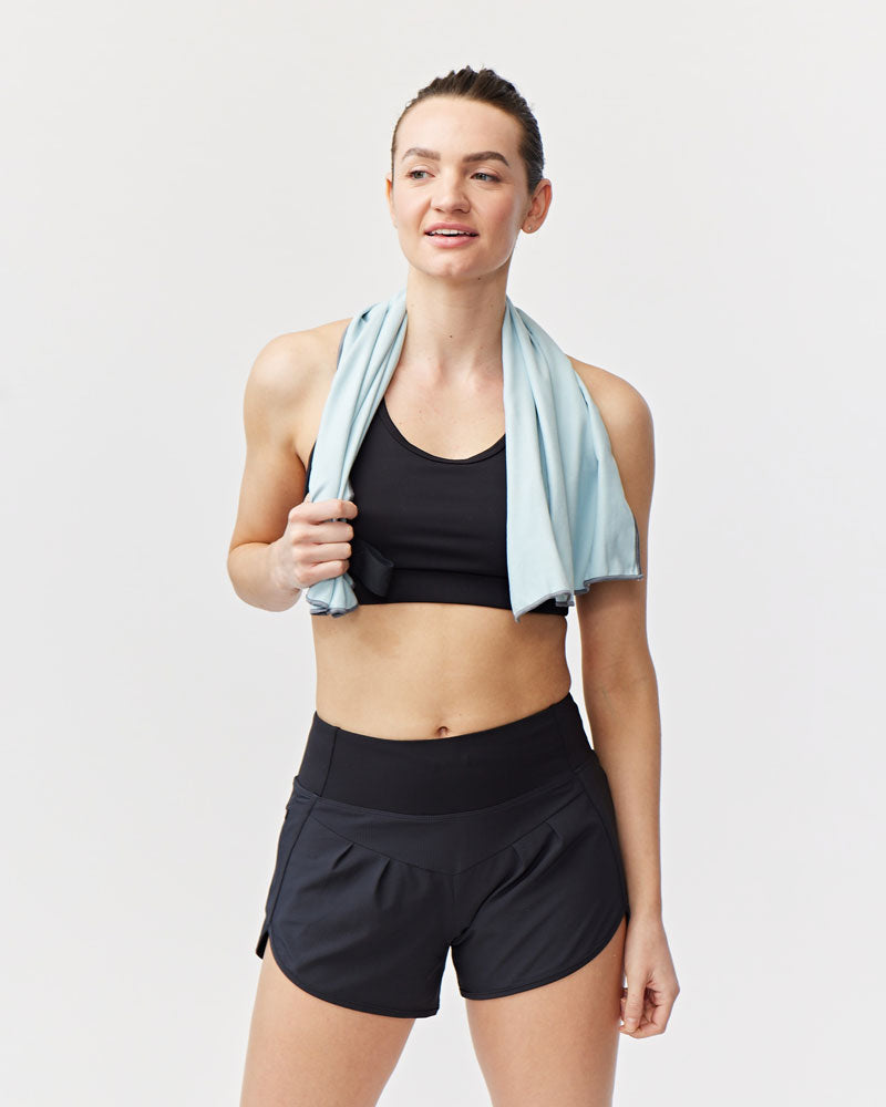 Goal Five Sheva women's high-rise running shorts in hot coral, training shorts for women, lightweight and breathable athletic wear.