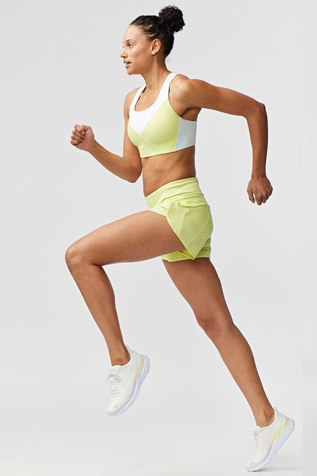 Goal Five Sheva women's high-rise running shorts in hot coral, training workout shorts for women, XS and S size.