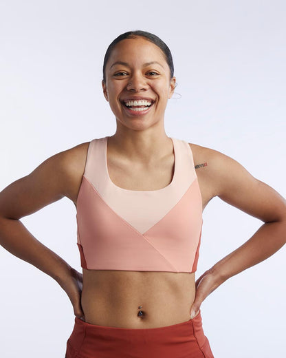 Goal Five Pionxr Training Bra Top in rose cinnabar color, featuring a snug fit and breathable fabric for active workouts.