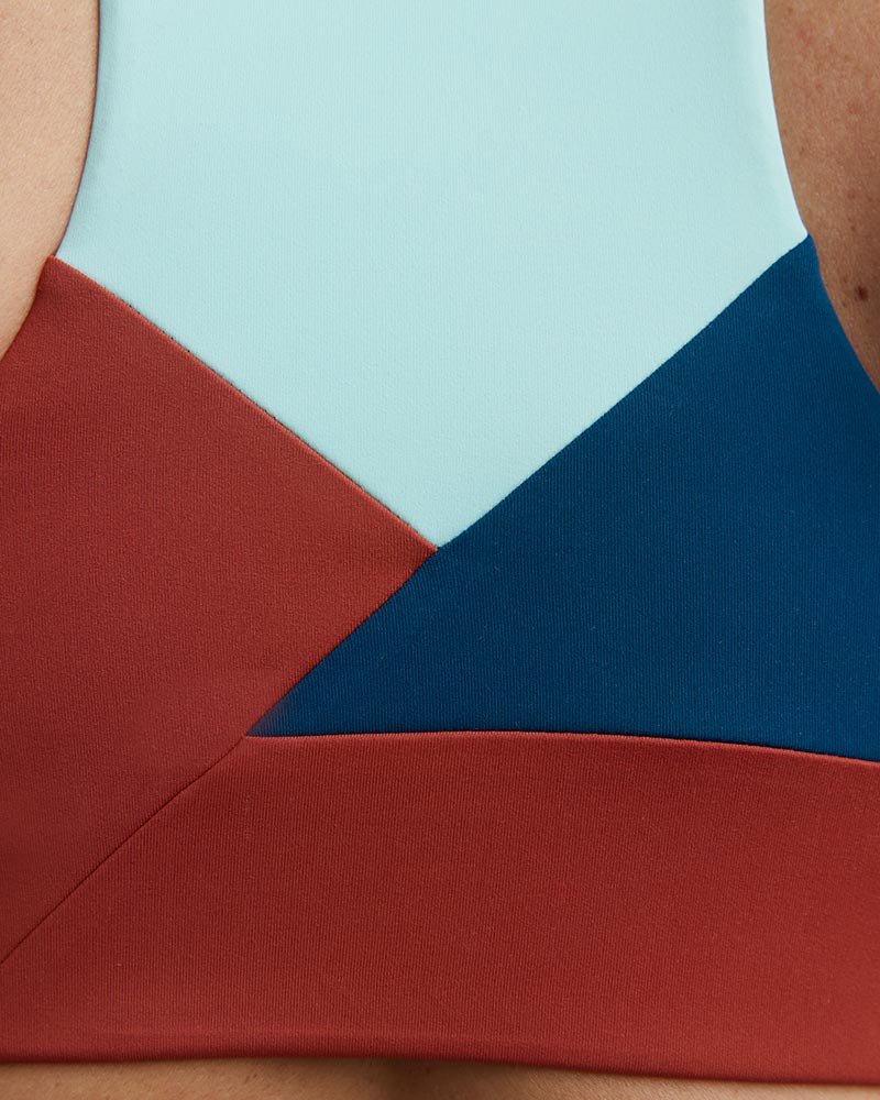 Goal Five Pionxr Training Bra Top in rose cinnabar color, featuring a fitted design and supportive fabric for active wear.