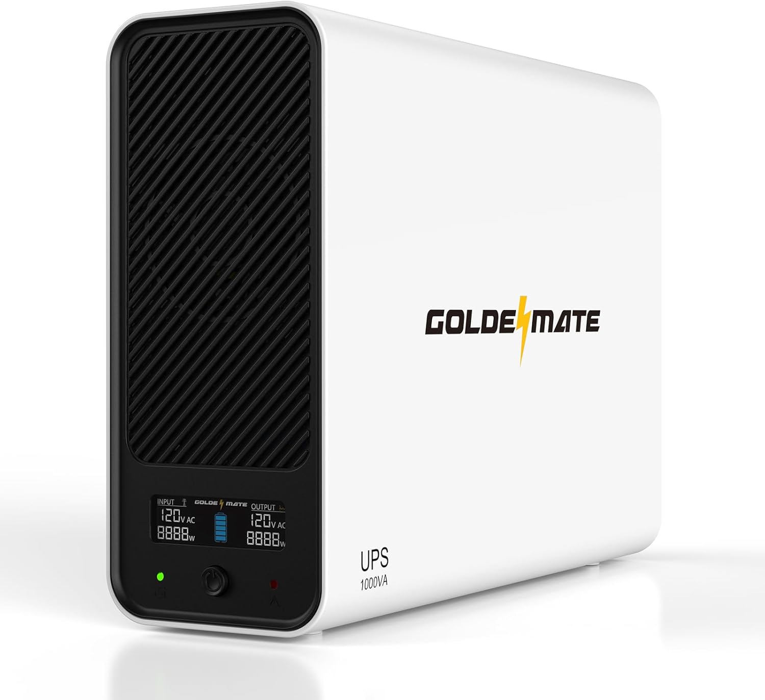 GOLDENMATE 1000VA/600W Lithium UPS Battery Backup & Surge Protector, Backup Battery Power Supply with LiFePO4 Batteries(153.6 Wh), Sinewave UPS System, 10 Years Lifespan, 8 Outlets, LCD Display, Gray - BACKUPMYFILESNOW