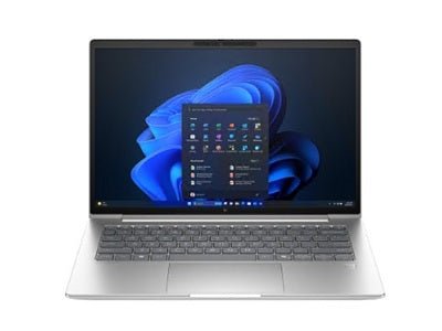 HP EliteBook 6 G1i 14-inch laptop with Intel Core Ultra 5, AI PC Wolf Pro Security Edition, featuring a sleek design and security features.