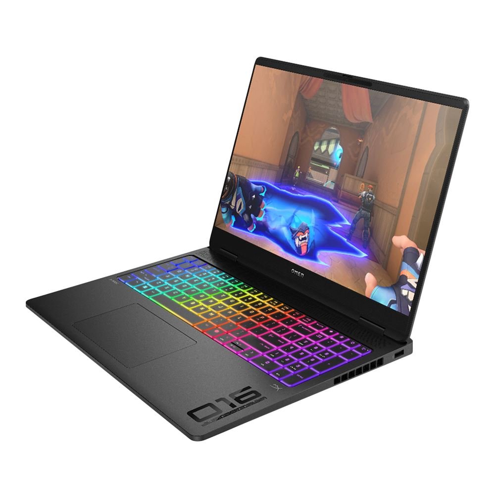 HP OMEN MAX 16-ak0003nr gaming laptop with shadow black aluminum chassis, 16-inch display, sleek design, and gaming features.