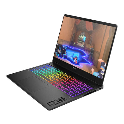 HP OMEN MAX 16-ak0003nr gaming laptop with shadow black aluminum chassis, 16-inch display, sleek design, and gaming features.
