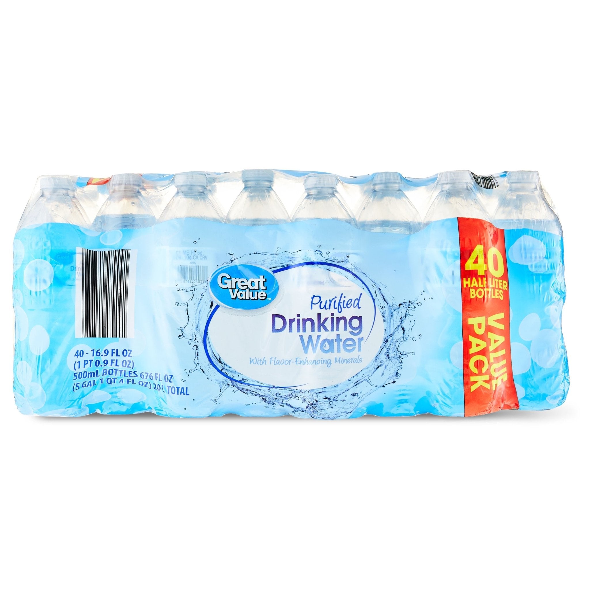 Great Value Purified Drinking Water, 16.9 Fl Oz Bottles, 40 Count Pack - BACKUPMYFILESNOW.COM®