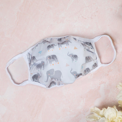 Vibrant cloth face mask by GreaterGood featuring colorful Americana design, made in the USA for comfortable wear.
