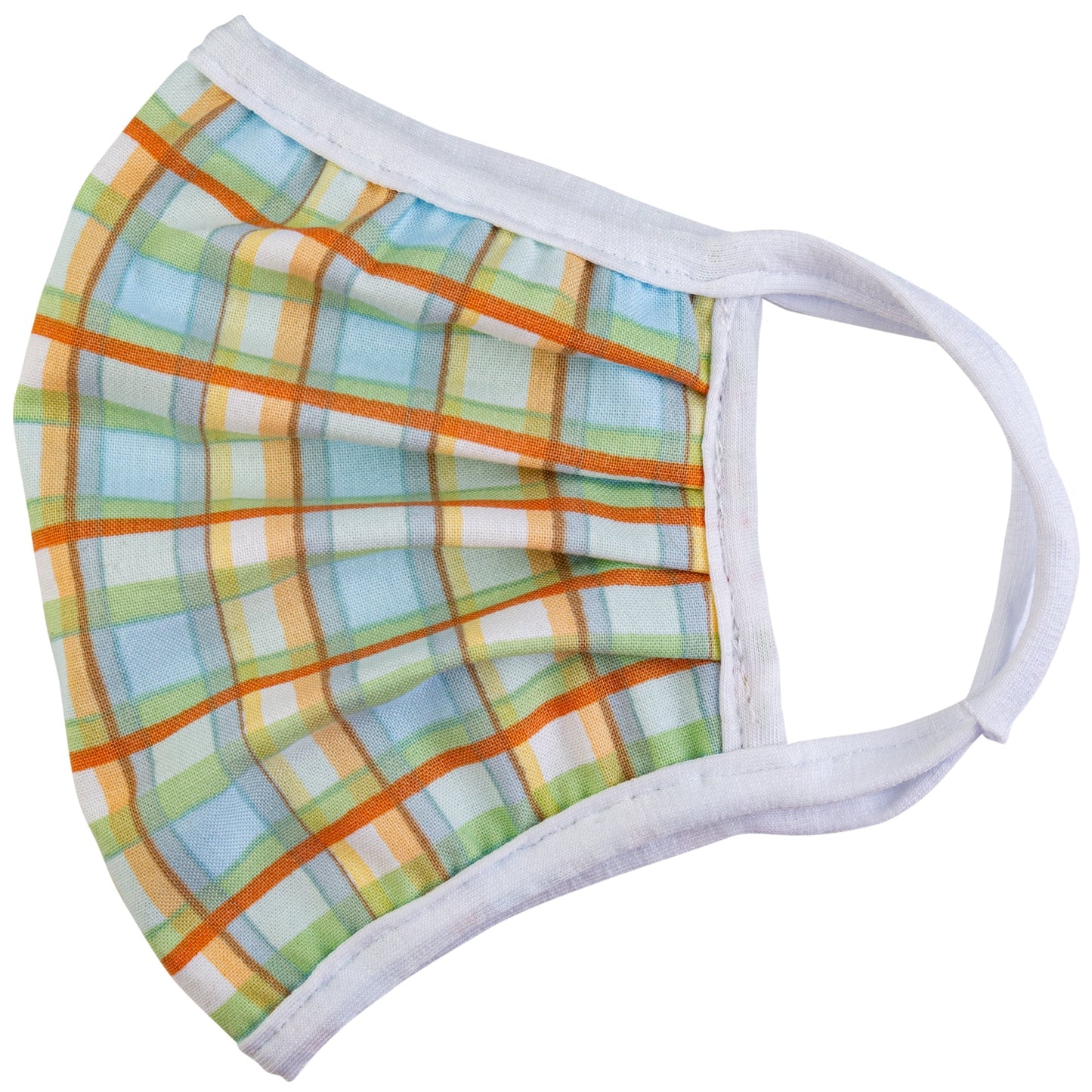 Vibrant cloth face mask by GreaterGood with an Americana design, made in the USA, featuring colorful patterns and comfortable fit.