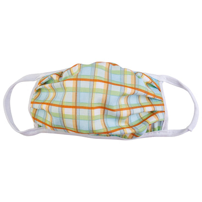 Vibrant cloth face mask by GreaterGood featuring Americana design, made in the USA, with colorful fabric and adjustable ear loops.