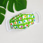 Vibrant cloth face mask by GreaterGood featuring Americana design, made in the USA, with colorful fabric and ear loops.