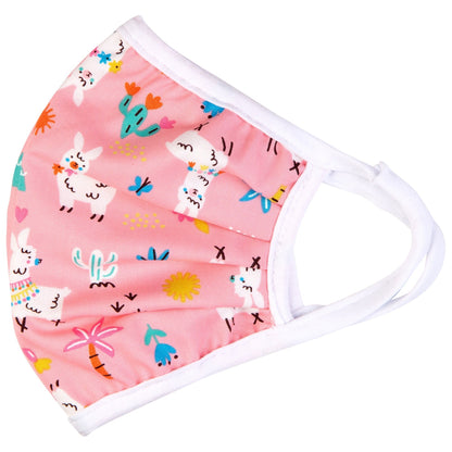 Vibrant cloth face mask by GreaterGood, made in USA, featuring colorful Americana design for comfortable face covering.