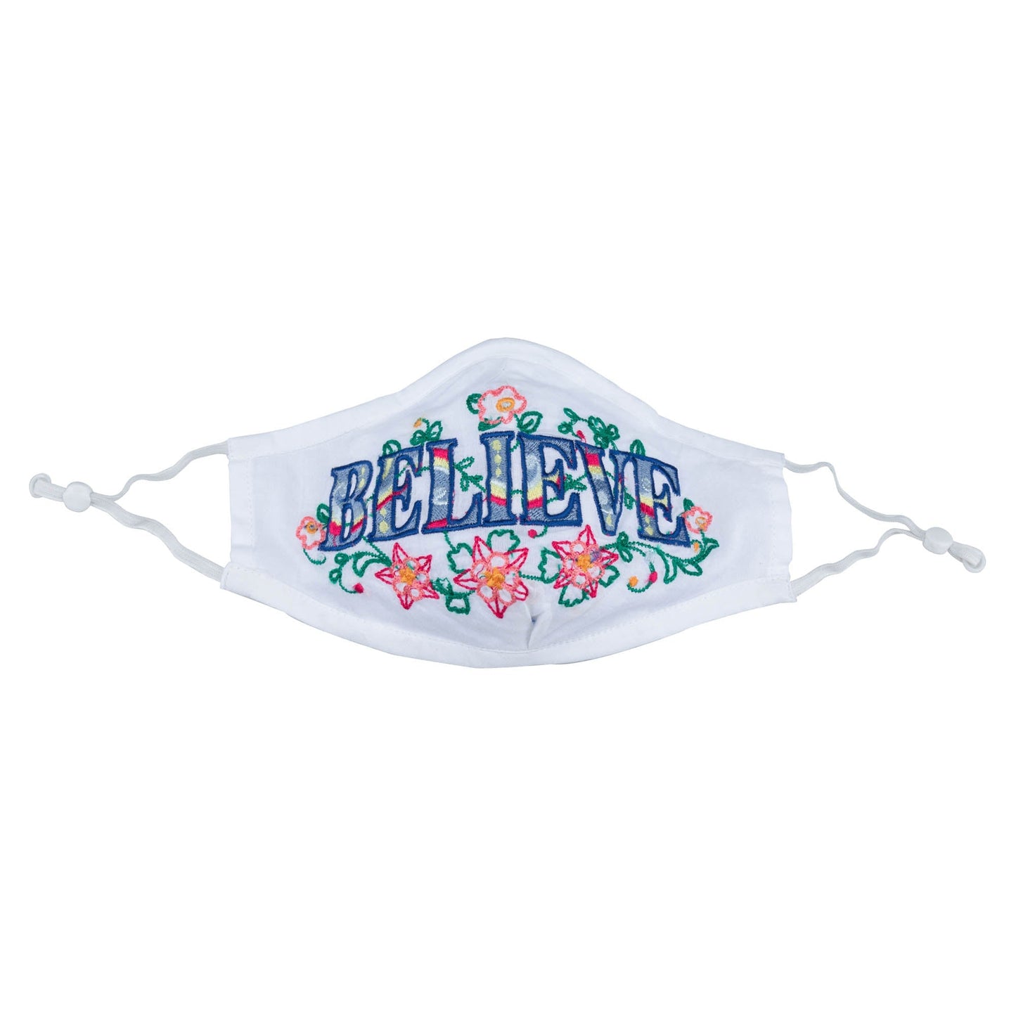 GreaterGood Read My Lips embroidered face mask with beige fabric and pink lettering, designed as a face mask and mask accessory.
