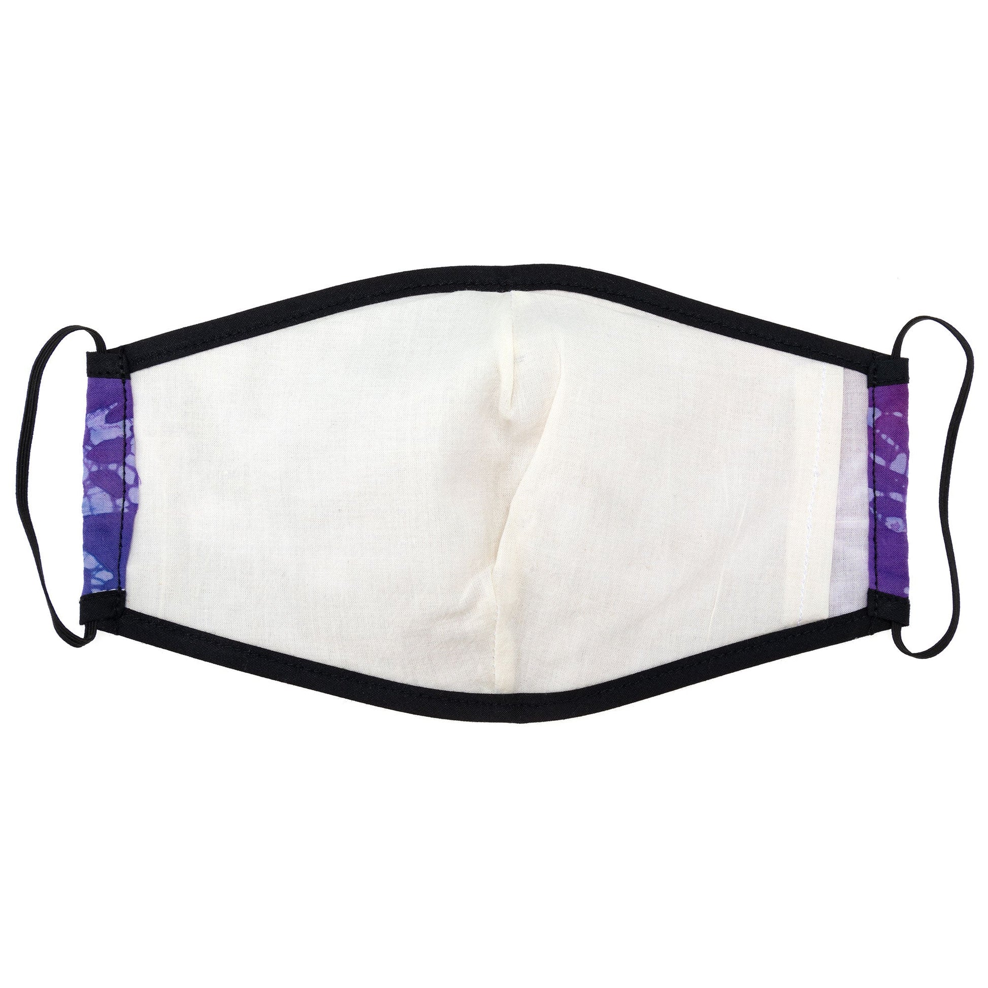 Batik Delight face mask with dragonfly pattern by GreaterGood, made of fabric, designed for comfortable face protection.