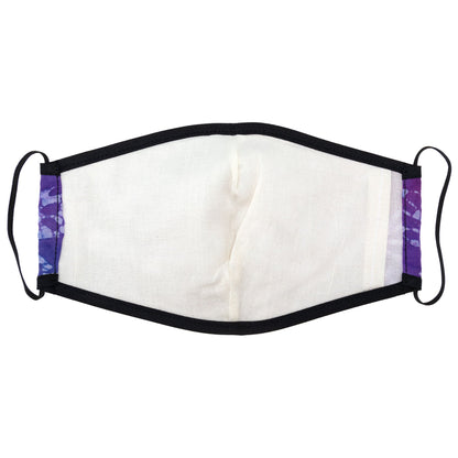 Batik Delight face mask with dragonfly pattern by GreaterGood, made of fabric, designed for comfortable face protection.