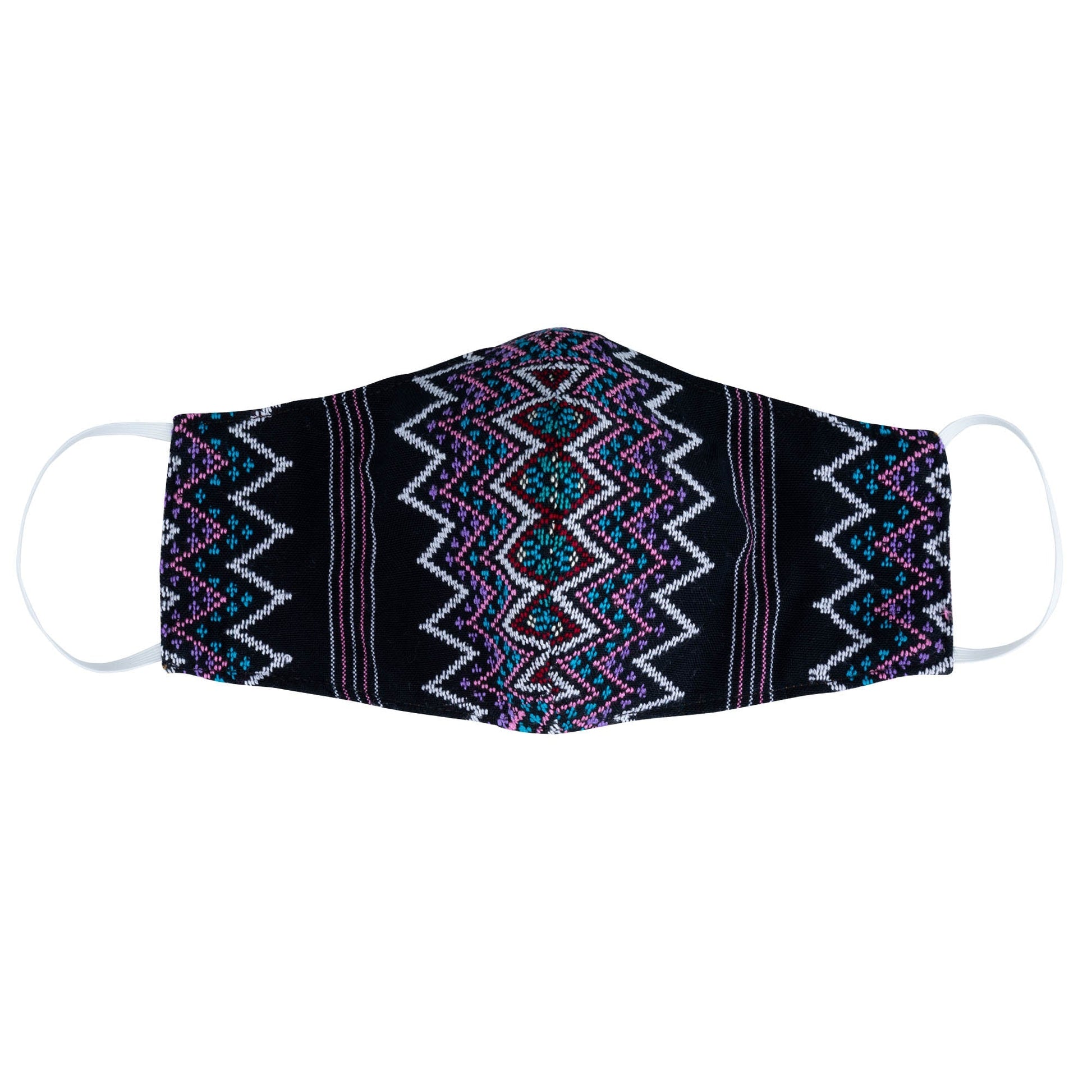 Handwoven face mask from GreaterGood, made of soft fabric with adjustable ear loops, designed for comfort and protection.