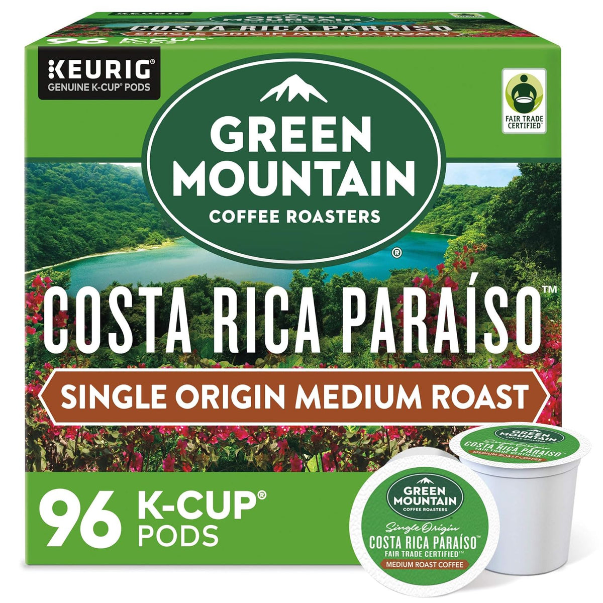 Green Mountain Coffee Nantucket Blend Keurig K-Cup pods, medium roast, 96-count pack, single-serve coffee by Green Mountain Coffee Roasters.