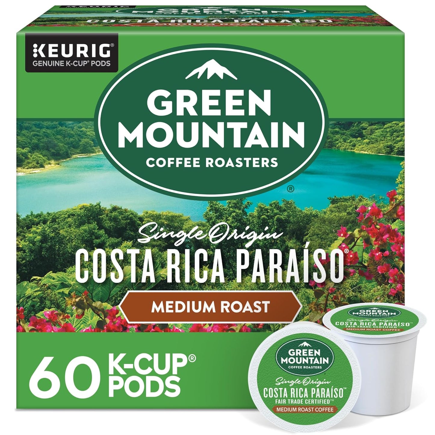 Green Mountain Coffee Nantucket Blend Keurig K-Cup pods in a 96-count pack, medium roast coffee from Green Mountain Coffee Roasters.