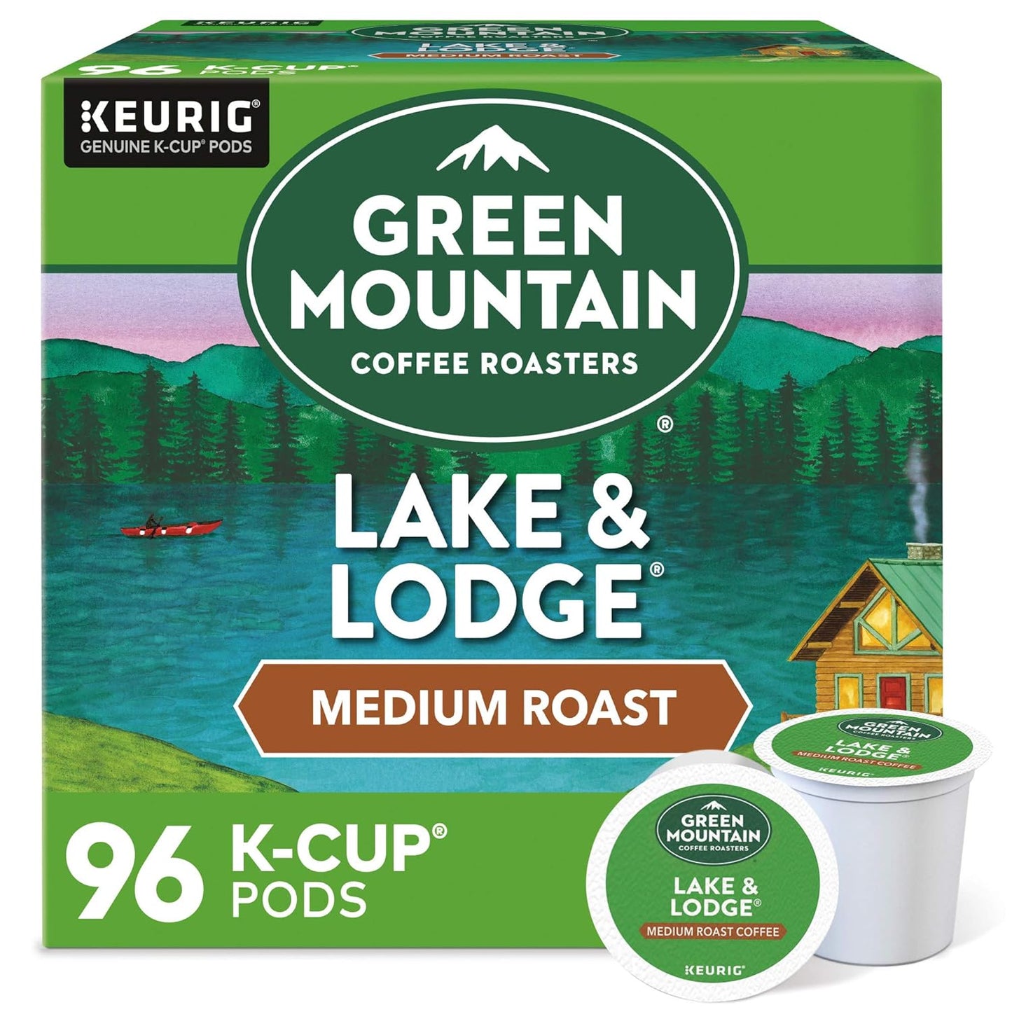 Green Mountain Coffee Roasters Nantucket Blend Keurig K-Cup Pods, medium roast coffee, 96-count pack for single-serve machines.