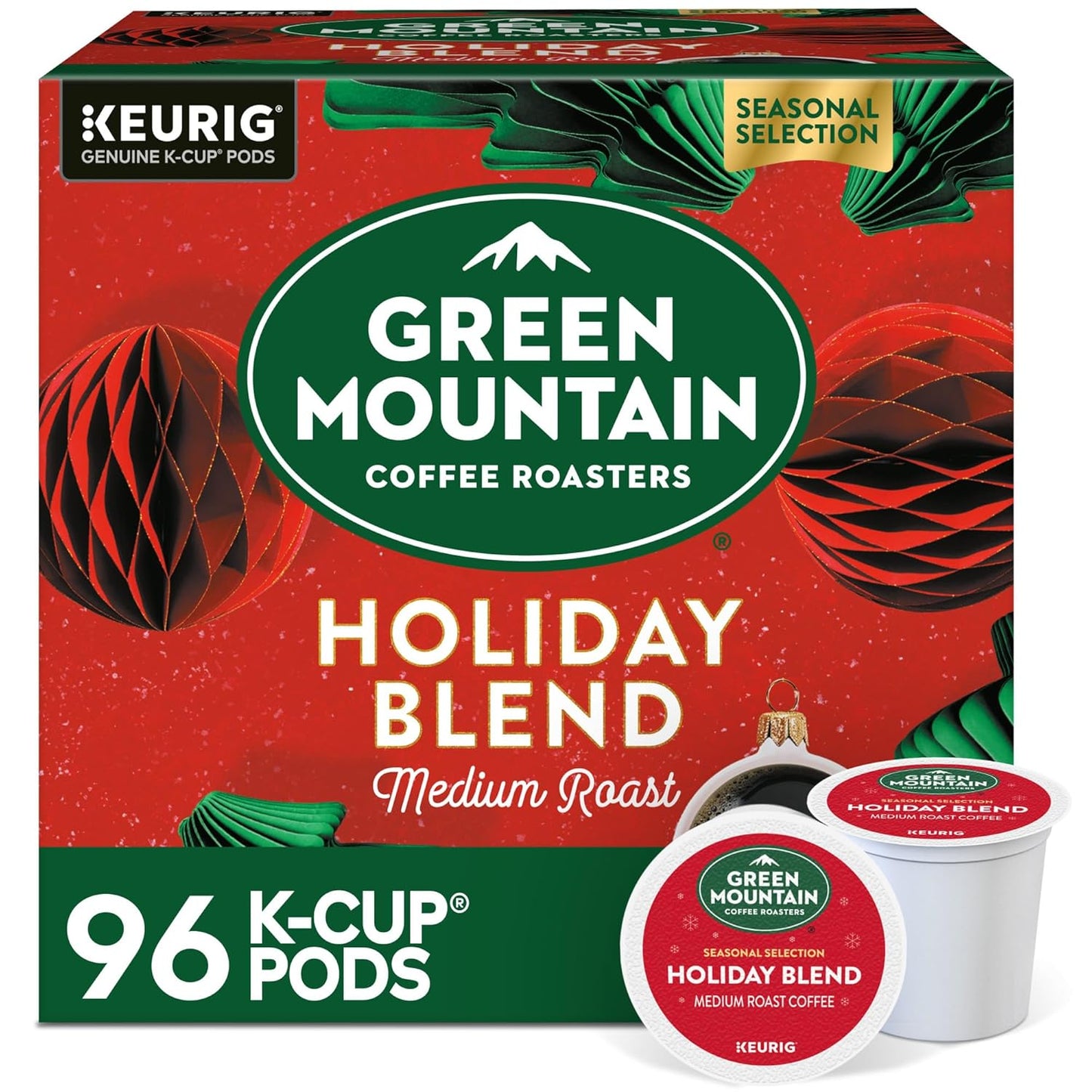 Green Mountain Coffee Roasters Nantucket Blend Keurig K-Cup pods, medium roast coffee, 96-count pack.