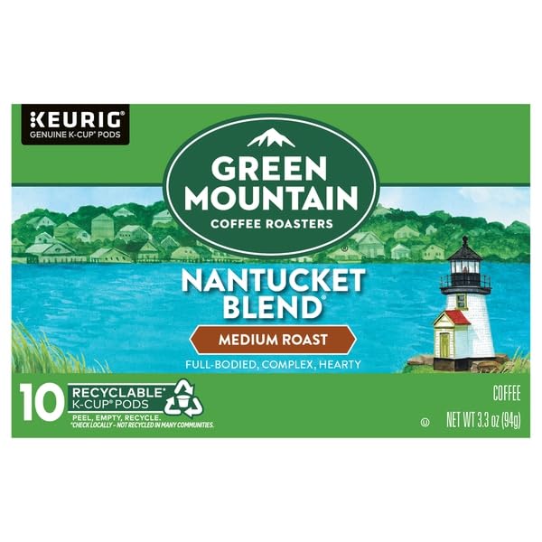 Green Mountain Coffee Roasters Nantucket Blend Keurig K-Cup pods, medium roast, 96 count, single-serve coffee capsules.