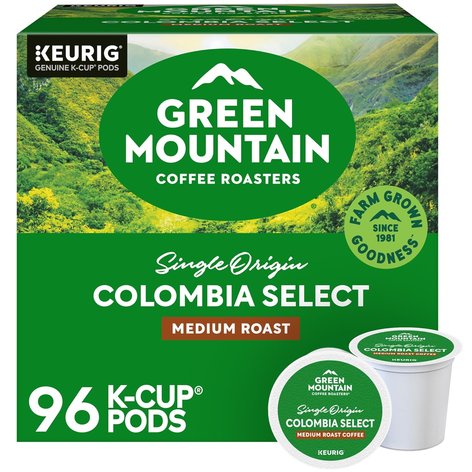 Green Mountain Coffee Roasters Colombia Select Coffee, Keurig Single - Serve K - Cup Pods, Medium Roast Coffee, 96 Count - BACKUPMYFILESNOW